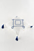 Picture of Koza Home Craft Blue Diamond Slice Patterned Tassel Beaded Fiber Filled Cushion 43 x 43 35303A 43 x 43
