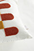 Picture of Koza Home Craft Mustard Tile Circular Patterned Beaded Fiber Filled Cushion 43 x 43 35305A 43 x 43