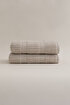 Picture of Koza Home Ivory Beige Bordered Micro Fiber 100% Cotton 2-Piece Bath Towel Set 50 X 90 - 70 X 140 1104A 50 x 90 - 70 x 140