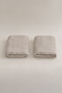 Picture of Koza Home Ivory Beige Bordered Micro Fiber 100% Cotton 2-Piece Bath Towel Set 50 X 90 - 70 X 140 1104A 50 x 90 - 70 x 140