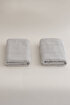 Picture of Koza Home Ivory Gray Border Micro Fiber 100% Cotton 2-Piece Hand Face Towel Set 50 X 90 - 50 X 90 1108A 50 x 90 - 50 90