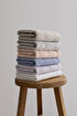 Picture of Koza Home Ivory Gray Border Micro Fiber 100% Cotton 2-Piece Hand Face Towel Set 50 X 90 - 50 X 90 1108A 50 x 90 - 50 90