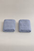 Picture of Koza Home Ivory Blue Border Micro Fiber 100% Cotton 2-Piece Hand Face Towel Set 50 X 90 - 50 X 90 1112A 50 x 90 - 50 90