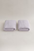 Picture of Koza Home Ivory Lilac Embossed Texture Micro Fiber 100% Cotton 2-Piece Bath Towel Set 50 X 90 - 70 X 140 1117A 50 90 - 70 x 140