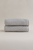 Picture of Koza Home Ivory Gray Embossed Textured Micro Fiber 100% Cotton 2-Piece Hand Face Towel Set 50 X 90 - 50 X 90 1120A 50 x 90 - 50 90