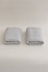 Picture of Koza Home Ivory Gray Embossed Textured Micro Fiber 100% Cotton 2-Piece Hand Face Towel Set 50 X 90 - 50 X 90 1120A 50 x 90 - 50 90