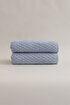 Picture of Koza Home Ivory Blue Embossed Textured Micro Fiber 100% Cotton 2-Piece Hand Face Towel Set 50 X 90 - 50 X 90 1124A 50 x 90 - 50 90
