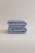 Picture of Koza Home Ivory Blue Embossed Textured Micro Fiber 100% Cotton 2-Piece Hand Face Towel Set 50 X 90 - 50 X 90 1124A 50 x 90 - 50 90