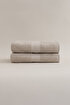 Picture of Koza Home Ivory Beige Corduroy Micro Fiber 100% Cotton 2-Piece Bath Towel Set 50 X 90 - 70 X 140 1128A 50 90 - 70 x 140