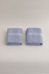 Picture of Koza Home Ivory Blue Corduroy Micro Fiber 100% Cotton 2-Piece Bath Towel Set 50 X 90 - 70 X 140 1130A 50 90 - 70 x 140