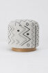 Picture of Koza Home Bliss Gray Ethnic Patterned Cream Puff 45 X H 42 Cm 4280 45 x 42