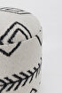 Picture of Koza Home Bliss Black Ethnic Patterned Cream Pouf 45 XH 42 Cm 4281 45 x 42