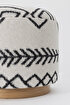 Picture of Koza Home Bliss Black Ethnic Patterned Cream Pouf 45 XH 42 Cm 4281 45 x 42