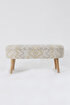 Picture of Koza Home Bliss Yellow Ethnic Patterned Cream Bench 40 X 100 XH 47 Cm 4282 100 x 47