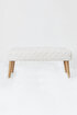 Picture of Koza Home Bliss Cream Embossed Textured Bench 42 X 91 XH 42 Cm 4283 91 x 42