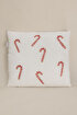 Picture of Koza Home Charm Candy Cane Embroidered Cream Cushion 45X45 35255A 45 x 45