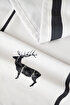 Picture of Koza Home Charm Black Deer Printed Cream Runner 45X140 35261A 45 x 140