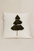 Picture of Koza Home Charm Special Tassel Stitch Pine Tree Motif Cream Cushion 45X45 35258A 45 x 45