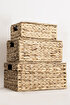 Picture of Koza Home Meander Water Hyacinth Rectangular Lidded Basket Set of 3 5111 Single