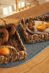 Picture of  Koza Home Meander Water Hyacinth Rectangular Handled Patterned Tray Set of 2 5119