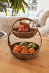 Picture of  Koza Home Meander Water Hyacinth 2 Tier Round Presentation 5121