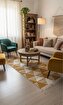 Lorvian Noletti Hardal Geometrik Desenli Modern Kilim - Makinada Yıkanabilir. ürün görseli