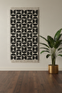 Lorvian Noletti Siyah Modern Geometrik Desenli Kilim – Makinede Yıkanabilir. ürün görseli