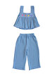 Miela Kids Flouncy Müslin Crop Set - Sky Blue 2-3 Y resmi