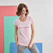 MoonSports Barbara Kadın Make İt Baskılı  Tshirt,PEMBE,S. ürün görseli