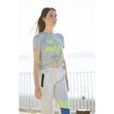 MoonSports Blair Kadın Büzgülü  Tshirt,GREY,L. ürün görseli