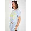 MoonSports Blair Kadın Büzgülü  Tshirt,MAVİ,M. ürün görseli