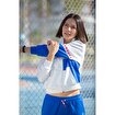 MoonSports Olivia Kadın Fermuarlı Beyaz Siyah Sweatshirt,ECRU,S. ürün görseli