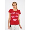 MoonSports Sofia Kadın Baskılı  Tshirt,KIRMIZI,XS. ürün görseli
