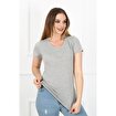 MoonSports Loya Kadın Basic  Tshirt,ACIK GRİ MELANJ,S. ürün görseli