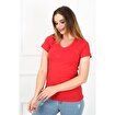 MoonSports Loya Kadın Basic  Tshirt,KIRMIZI,XS. ürün görseli