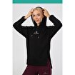 MoonSports Rose Kadın Kapüşonlu  Sweatshirt,SİYAH,L. ürün görseli