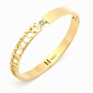 Picture of Welch Women's Welch Gold Stone Detailed Roman Numeral Women's Stainless Steel Bracelet