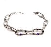 Picture of Welch Steel Welch Purple Green Stone Detailed Stainless Steel Bracelet