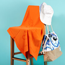 Anemoss Sailboat Beach Towel – Orange, 140x70 cm/27.5x55 inches