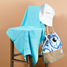 Anemoss Sailboat Beach Towel – Turquoise, 140x70 cm/27.5x55 inches