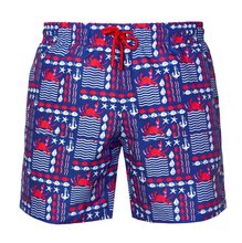 Anemoss Crab Men's Swim Short with Three Pockets, Mesh Inside, Elastic and Laced Waist