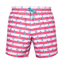 Anemoss Anchor Men's Swim Short with Three Pockets, Mesh Inside, Elastic and Laced Waist