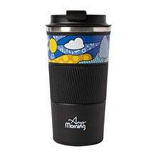 Any Morning 500ml Stainless Steel Thermos Mug with Vacuum Insulation, Leak-Proof, and Ergonomic Design, 17 oz