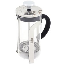 Any Morning 21 fl oz Borosilicate Glass French Press Coffee Maker, Triple Mesh