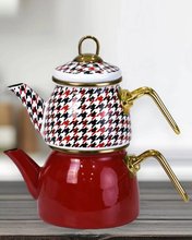PR Home Forte Red Enamel Tea Kettle Set