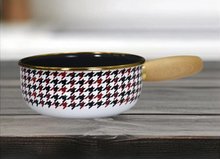 PR Home Forte Red Enamel Mini Frying Pan with Wooden Handle, 16 cm