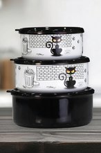 PR Home Cat Enamel 3-Piece Storage Set