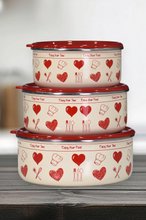 PR Home Enjoy Red Enamel 3-Piece Storage Set