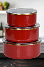PR Home Red Enamel 3-Piece Storage Set