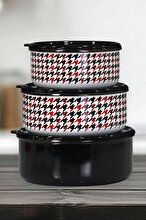 PR Home Forte Black Enamel 3-Piece Storage Set